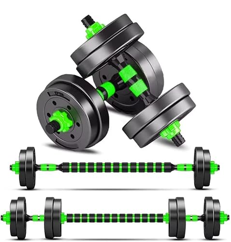 BCBIG Hanteln Set Gewichte,Verstellbar Hantelstange Hantelset Kurzhanteln dumbbells adjustable Langhantel Langhanteln FüR Männer Frauen Krafttraining,Grün,10kg (5kg*2) von BCBIG