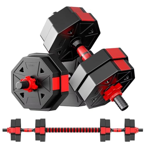 Verstellbare-Hanteln-Set-10kg, Kurzhanteln Achteckige Form 2 In 1 Hantelset & Langhantel Set Mit VerbindungsstüCk Nicht Rollen für Kraftsport Fitness Home Gym von BCBIG