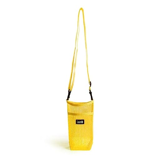 Leichte Wasserflaschen-Tasche mit Schultergurt für Wandern und Reisen, Outdoor-Aktivitäten, Wasserflaschenträger, gelb von BCIOUS