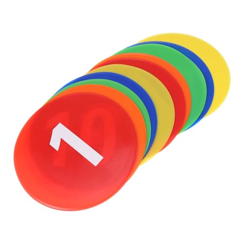 BCOATH 1 Satz Logoplatte Fußball-Trainingsmarker Fußballmarker mit Nummerndruck Tanzpunktmarkierung Stollen Fußball sportgeräte Sport geräte Fußballtrainingsmarker PVC-Hersteller von BCOATH