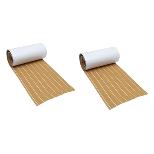 BCOATH 2 Rollen Yachtboden Selbstklebende Bodenmatte Outdoor-teppiche Terrassendiele Decking Dekorative Matte Künstlicher Teppich Bootsboden Aus Selbstklebend Meeresteppich Brown Eva von BCOATH