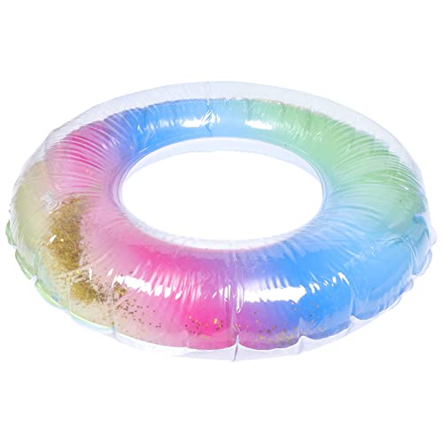 BCOATH Schwimmversorgung Schwimmbad Schwimmring Swimming Pool Floats Swim Rings for Adults Kids Gradient PVC Schwimmring Schwimmrohr für Erwachsene Rainbow Sequin PVC Inflatable Underarm von BCOATH