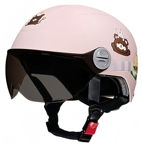 Cartoon-Helm Für Süßes Motorrad, Leichter Halbhelm Mit ECE-Zertifikat Für Jungen Und Mädchen Im Alter Von 3–15 Jahren C,46-54CM von BDBRHFG