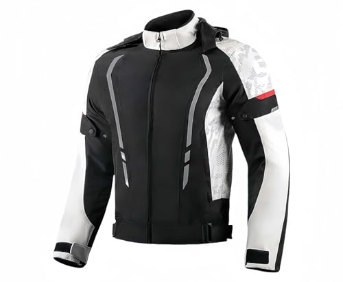 Herren-Motorradjacke, Wasserdicht, CE-Rüstung, Herausnehmbare Thermo-Liner-Moto-Jacke A,3XL von BDBRHFG