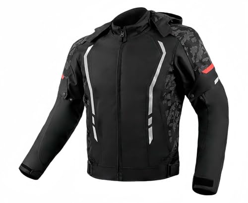 Herren-Motorradjacke, Wasserdicht, CE-Rüstung, Herausnehmbare Thermo-Liner-Moto-Jacke B,S von BDBRHFG