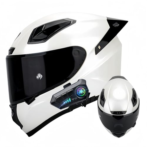 Integraler Bluetooth-Motorradhelm, Modularer Integral-Motorradhelm Mit Doppelvisier, ECE-Zugelassener Bluetooth-Motorradhelm, Modularer Integralhelm Für Männer Und Frauen A,XXXL63-64CM von BDBRHFG