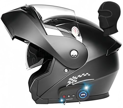 Integrierte Bluetooth-Motorradhelme, Vollgesichts-Klapphelm Mit Doppelvisier, Modulare Straßen-Motorradhelme, ECE-Geprüft, Für Männer Und Frauen B,M57-58CM von BDBRHFG