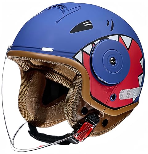 Kinder-Motorradhelme, Kinder-Jet-Helm, Roller-Helm Für 4–12 Jahre Alte Jungen Und Mädchen Mit Visier, Elektrischer Helm B,48~58cm Kinder-Motorradhelme, Kinder-Jet-Helm, Roller-Helm Für 4–12 Jahre Alte Jungen Und Mädchen Mit Visier, Elektrischer Helm B,48~58cm von BDBRHFG