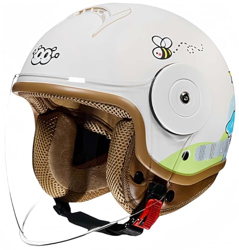 Kinder-Motorradhelme, Kinder-Jet-Helm, Roller-Helm Für 4–12 Jahre Alte Jungen Und Mädchen Mit Visier, Elektrischer Helm D,48~58cm Kinder-Motorradhelme, Kinder-Jet-Helm, Roller-Helm Für 4–12 Jahre Alte Jungen Und Mädchen Mit Visier, Elektrischer Helm D,48~58cm von BDBRHFG
