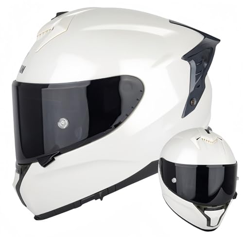 Modularer Integrierter Motorradhelm, ECE-Zugelassener Visier-Integral-Motorradhelm Antibeschlag-Motorrad-Rollerhelm Doppelspiegel Herren Damen Antikollisionshelm A,XXL63-64CM von BDBRHFG