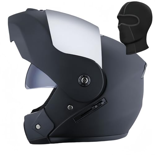 Modularer Motorradhelm, Motorradhelm Mit Doppelvisier Für Damen Und Herren, Integral-Motorradhelme Mit Verstellbarem Riemen Für ECE-Zulassung C,S55-56CM von BDBRHFG