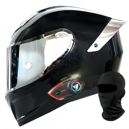 Motorradhelm Für Herren Klapphelm Mit Bluetooth, Helm Motorrad Mit ECE Zertifizierung Integralhelm Mit Visier Eingebautem Für Motorradhelm Herren Damen C,L59-60CM von BDBRHFG