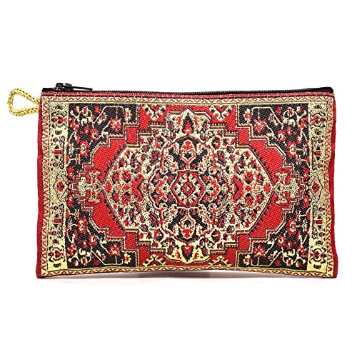 Türkische Damen-Tasche mit Reißverschluss, Glücksbringer, barocker Aufdruck, Münzen und Kulturbeutel, für Mädchen oder Frau. von BDM