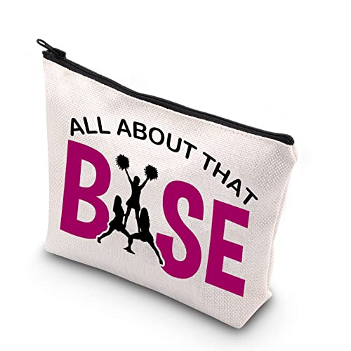 BDPWSS Cheer Base Gifts Base Cheerleader Geschenk Cheer Make-up Tasche All About That Base Kosmetiktasche für Cheer Mom Stunt-Team Geschenk, All Base Cheer, Wasserdicht von BDPWSS