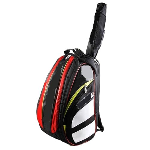 BDRSK Tennisrucksack Tennisrucksack Herren Damen Tennisschlägertasche Unisex Tennistasche mit großer Kapazität(Black Red) von BDRSK