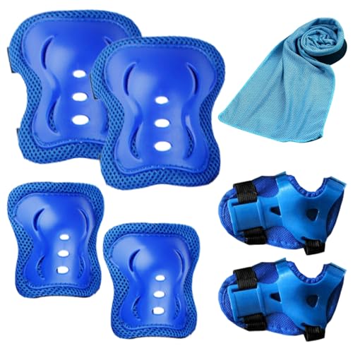 BDSHUNBF Knieschoner Kinder Schützer Inliner Schonerset Schutzausrüstung, Kinder Protektoren Set, Skate Protektoren Set, Ellenbogenschoner und Handgelenkschoner, Knie und Ellenbogenschützer Kinder von BDSHUNBF