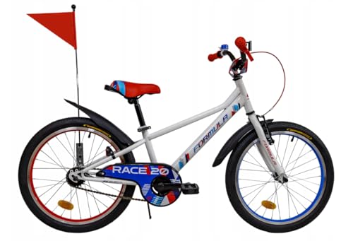 BDW Kinderfahrrad 20 Zoll, Hochfester Stahlrahmen, V-Brake und Torpedobremsen, mit Schutzblechen und Klingel, 12,3 kg (Weiß) von BDW