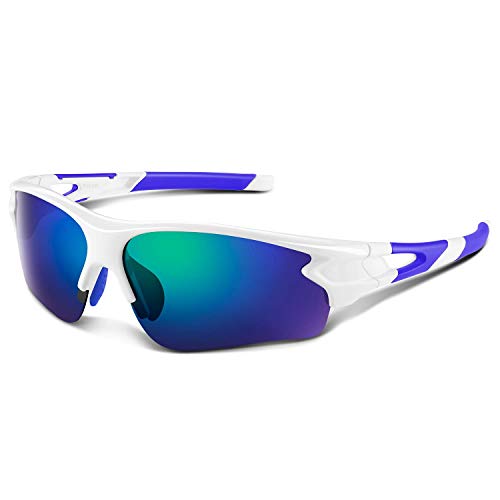BEACOOL Polarisierte Farradbrille UV400 Schutz Sonnenbrille Herren und Damen TAC leichtgewichte Sportbrille für Radfahren Laufen Baseball Klettern von BEACOOL