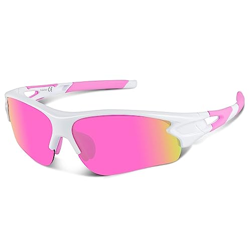 BEACOOL Polarisierte Farradbrille UV400 Schutz Sonnenbrille Herren und Damen TAC leichtgewichte Sportbrille für Radfahren Laufen Baseball Klettern von BEACOOL