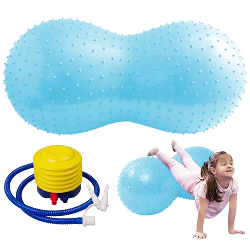 Erdnussball mit 35x18-Zoll-Burst-resistenter PVC-tragbarer, verdickter Yogamall Flexibler Trainingskugel für Therapie, Wehen, Geburt und Hundetraining (ungleichmäßig, blau), Erdnussballschwangerschaf von BEAHING