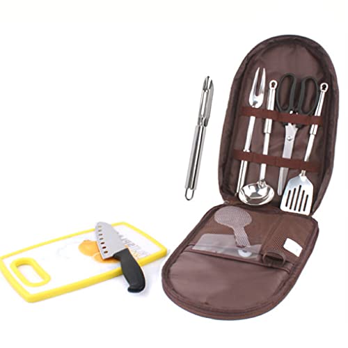 BEALIFE 8 teiliges Set Geschirr Kochgeschirr Aufbewahrungstasche mit Tragegurt Picknick Organizer Große Kapazität Küche Reisetasche, Kaffee/8 Teile/Set von BEALIFE