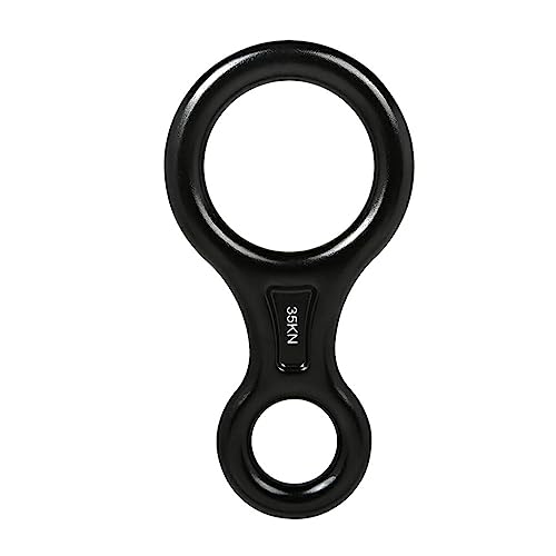 BEALIFE Alloy Mountain Climbing Ring Portable Solid Color 8 Shape Mountaineering Cave Exploring Fire Descender Equipment, Schwarz von BEALIFE