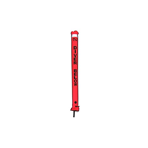 BEALIFE Explosionsgeschützte Bojen Signalröhre Professionelle Inflation Robuste Wurstausrüstung Aufblasbare Tauchoberflächenmarkierungen, Fluoreszierendes Rot, 1.2 m * 15 cm von BEALIFE