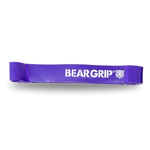 BEAR GRIP - Klimmzughilfsbänder | Strapazierfähige Widerstandsbänder für unterstützte Klimmzüge, Yoga, Stretch-Mobilität, Crossfit, Krafttraining (Violett (15,9–38,6 kg)) von BEAR GRIP