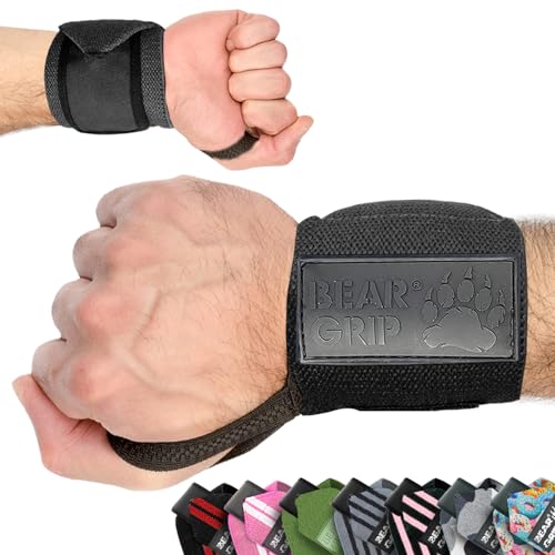 BEAR GRIP - Handgelenkstütz-Bänder für das Gewichtheben (Schwarz Aus) von BEAR GRIP