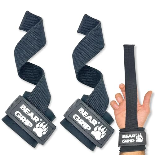 Bear Grip Power Straps Gewichthebergurte, Schwarz von BEAR GRIP