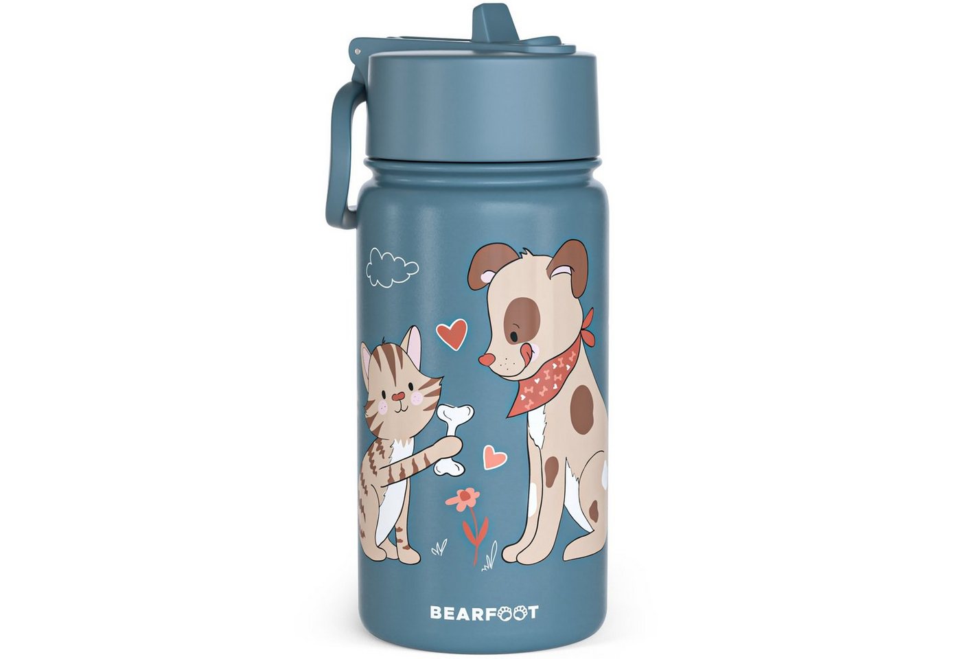 BEARFOOT Trinkflasche Thermo Kinder Trinkflasche Edelstahl - Hund & Katze blau, Thermosflasche, auslaufsicher, Edelstahl, Kinderflasche, BPA-frei BEARFOOT Trinkflasche Thermo Kinder Trinkflasche Edelstahl - Hund & Katze blau, Thermosflasche, auslaufsicher, Edelstahl, Kinderflasche, BPA-frei von BEARFOOT