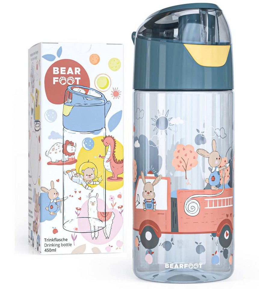 BEARFOOT Trinkflasche Trinkflasche Kinder, leichte Wasserflasche - Feuerwehr von BEARFOOT