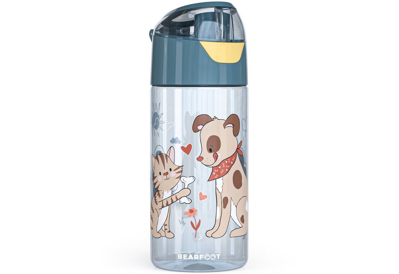 BEARFOOT Trinkflasche Trinkflasche Kinder leichte Wasserflasche - Hund & Katze blau BEARFOOT Trinkflasche Trinkflasche Kinder leichte Wasserflasche - Hund & Katze blau von BEARFOOT