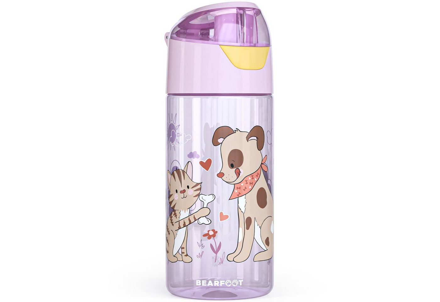 BEARFOOT Trinkflasche Trinkflasche Kinder leichte Wasserflasche - Hund & Katze pink BEARFOOT Trinkflasche Trinkflasche Kinder leichte Wasserflasche - Hund & Katze pink von BEARFOOT