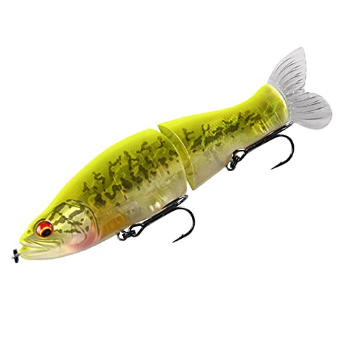 BEARKING Angelköder, 135 mm, 28,3 g, Gelenk Elritze Wobbler ABS-Körper mit weichem Schwanz SwimBaits Weicher Köder für Hecht und Barsch (J) von BEARKING