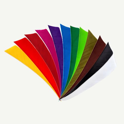 BEARPAW PRODUCTS Federn | RW Shield 5 Zoll einfarbig | Naturfedern | Bogenschießen | Pfeile | Pfeilbau | Bogensport | 12 Federn | von BEARPAW PRODUCTS