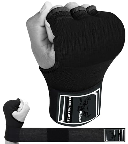 BEAST RAGE Boxbandagen Herren, Gelhandschuhe MMA 75 cm lang Boxbandagen elastisch, gepolstert Gel Innenhandschuhe Boxen, Boxsack, Training Muay Thai, Handbandagen Kinder (Schwarz, L (Adult)) BEAST RAGE Boxbandagen Herren, Gelhandschuhe MMA 75 cm lang Boxbandagen elastisch, gepolstert Gel Innenhandschuhe Boxen, Boxsack, Training Muay Thai, Handbandagen Kinder (Schwarz, L (Adult)) von BEAST RAGE