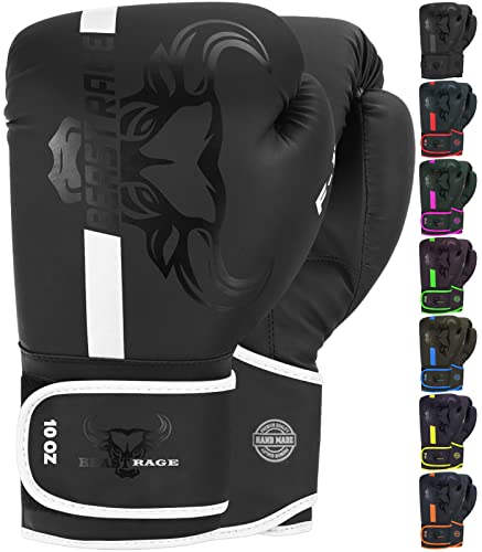 Beast Rage Boxhandschuhe Training Sparring Pro Impact Muay Thai MMA Kickboxen Herren Damen Erwachsene Schwerer Boxsack Focus Pads Handschuhe Speed Workout Belüftete Handfläche Beast Rage Boxhandschuhe Training Sparring Pro Impact Muay Thai MMA Kickboxen Herren Damen Erwachsene Schwerer Boxsack Focus Pads Handschuhe Speed Workout Belüftete Handfläche von BEAST RAGE