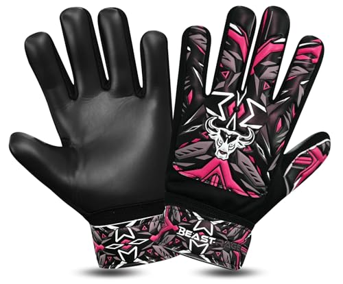 BEAST RAGE Torwarthandschuhe Kinder Gepolsterte Torwarthandschuhe für Kinder Fußball Torwarthandschuhe für Jungen, Kinder (Rosa, Größe 5, geeignet für Kinder von 9 bis 12 Jahren) BEAST RAGE Torwarthandschuhe Kinder Gepolsterte Torwarthandschuhe für Kinder Fußball Torwarthandschuhe für Jungen, Kinder (Rosa, Größe 5, geeignet für Kinder von 9 bis 12 Jahren) von BEAST RAGE