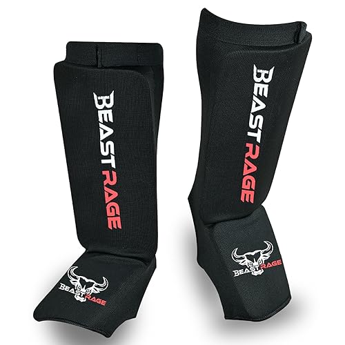 Schienbeinschoner für Muay Thai, Kickboxen, MMA, Taekwondo, Boxen, Kampfsport, elastische Socken, gepolsterte Beinspannschutzpolster, Schienbeinschoner, Sparring-Training, Karate, BJJ M, SCHWARZ ROT Schienbeinschoner für Muay Thai, Kickboxen, MMA, Taekwondo, Boxen, Kampfsport, elastische Socken, gepolsterte Beinspannschutzpolster, Schienbeinschoner, Sparring-Training, Karate, BJJ M, SCHWARZ ROT von BEAST RAGE