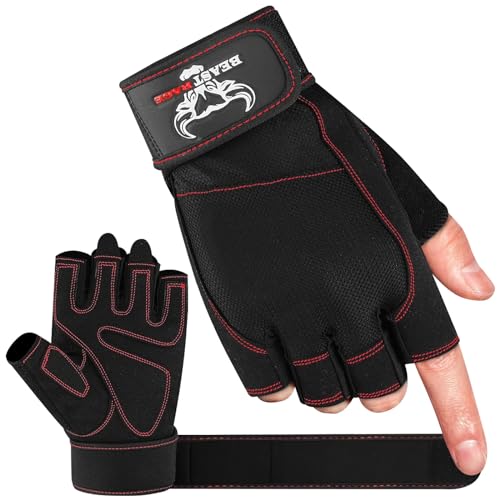 Beast Rage Fitness-Handschuhe, Gewichtheber-Handschuhe, rutschfest, gepolstert, Handfläche, elastisch,für Crossfit, Workout, Training, Radfahren, Übung, Halbfinger-Handschuhe für Männer und Frauen Beast Rage Fitness-Handschuhe, Gewichtheber-Handschuhe, rutschfest, gepolstert, Handfläche, elastisch,für Crossfit, Workout, Training, Radfahren, Übung, Halbfinger-Handschuhe für Männer und Frauen von BEAST RAGE