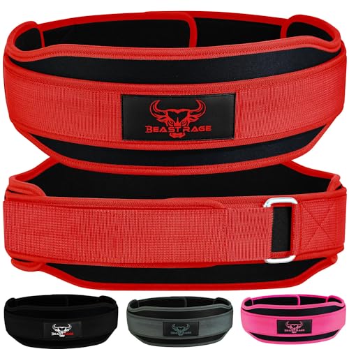 Gewichthebergürtel oppelte Stärke, 5,5 Zoll, gepolsterter Neopren-Rücken, Fitnessstudio, Bodybuilding, Kreuzheben, Hebeübungen, Fitness-Trainingsgürtel für Männer und Frauen, Lendenwirbeltraining, R Gewichthebergürtel oppelte Stärke, 5,5 Zoll, gepolsterter Neopren-Rücken, Fitnessstudio, Bodybuilding, Kreuzheben, Hebeübungen, Fitness-Trainingsgürtel für Männer und Frauen, Lendenwirbeltraining, R von BEAST RAGE