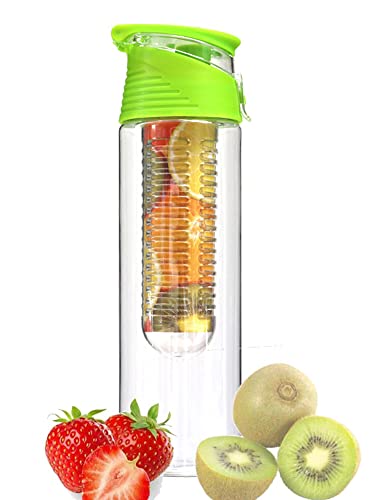 BEAUTYBIGBANG 700ml Trinkflasche, Wasserflasche mit fruchteinsatz aus Tritan, BPA-frei Trinkflasche mit Früchtebehälter, Aufklappbarer Deckel mit Tragegriff, Wasser Flasche für Sport, Camping von BEAUTYBIGBANG