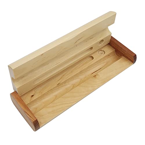 BEBEMOKO Schreibwaren-Box aus Holz, 1 Stück, beige, einzelnes Stifteetui und Grußkartenhalter, niedlicher Schreibwaren-Organizer für Büro, Schule und Zuhause, siehe abbildung, 17.5x7.5cm, von BEBEMOKO