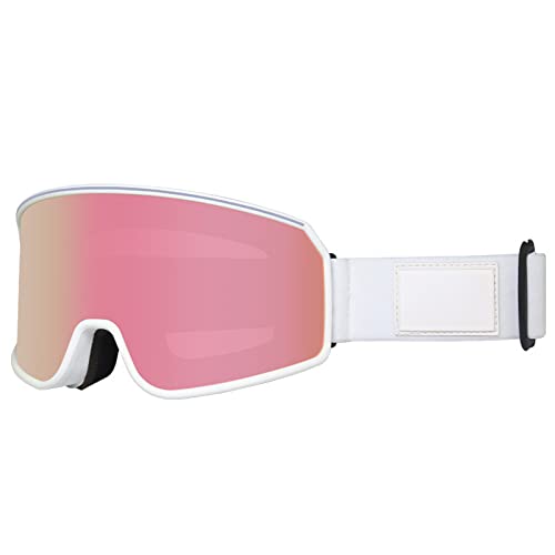 Skibrille, kompatibel mit Kurzsichtigkeitsbrille, Anti-Beschlag-Snowboardbrille, UV-Schutz, Schneebrille, Outdoor-Sport, Skibrille, UV-Schutz, Snowboardbrille, Anti-Beschlag-Doppelschicht-Skibrille von BEBIKR