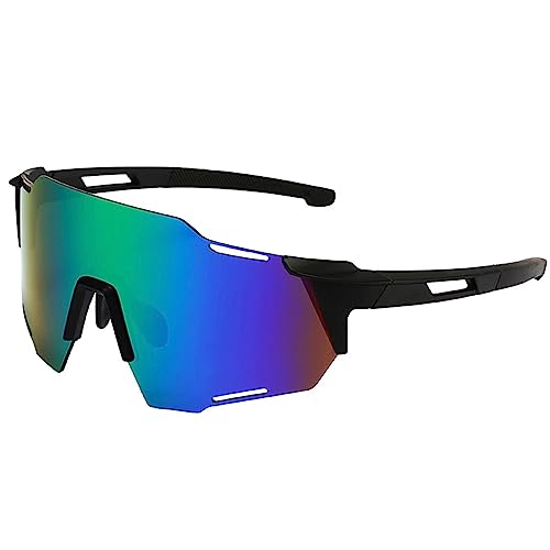 BECILES Sonnenbrille Fahrradbrille,Herren Damen Sportbrille Fahrradbrille,Schutzbrille Sonnenbrille Anti-Uv für Outdooraktivitäten Wie Radfahren Laufen Klettern Autofahren Angeln Golf Ski im Freien von BECILES