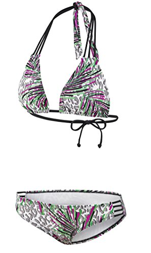 BECO Beermann Damen BECO Triangel-Bikini, B-Cup Aqua Set, schwarz/Bunt, 38 von BECO Beermann