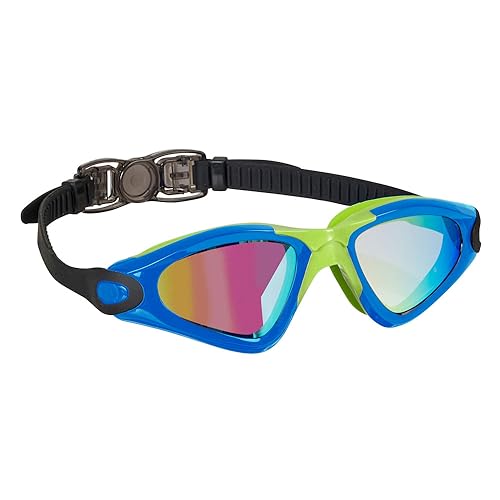 BECO Schwimmbrille CALAIS MIRROR - Schwimmbrille Antibeschlag- und UV-Schutzspiegel Unisex Taucherbrille Erwachsene Sport Taucherbrille in Blau-Grün von Beco