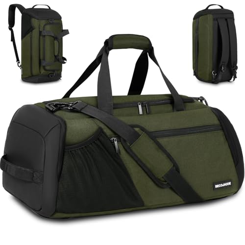 Sporttasche Herren 45L Groß Sporttaschen Reiserucksack Mehrere Taschen Rucksack mit Schuhfach Nassfach Wasserdicht für Schulter und Hand Trainingstaschen Weekender Tasche Sports Bags Armeegrün Sporttasche Herren 45L Groß Sporttaschen Reiserucksack Mehrere Taschen Rucksack mit Schuhfach Nassfach Wasserdicht für Schulter und Hand Trainingstaschen Weekender Tasche Sports Bags Armeegrün von BECOJADDE