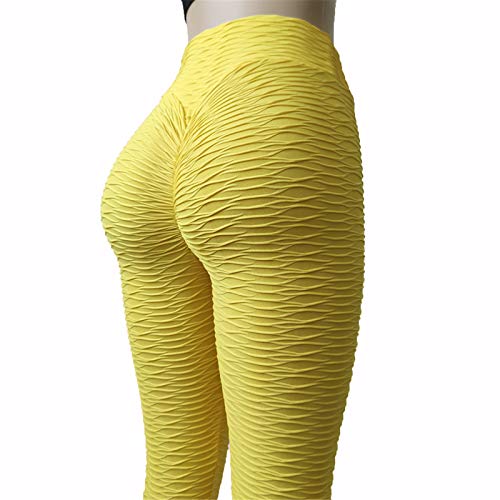 Damen-Leggings mit Wabenstruktur, hohe Taille, Po, Gewichtheben, Workout, Yoga, Anti-Cellulite, Waffel, Leggings, Bauchkontrolle, Yoga, Laufhose L gelb Damen-Leggings mit Wabenstruktur, hohe Taille, Po, Gewichtheben, Workout, Yoga, Anti-Cellulite, Waffel, Leggings, Bauchkontrolle, Yoga, Laufhose L gelb von BEDSETS
